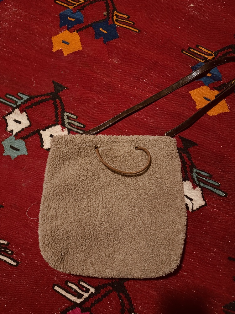 Anthropologie cozy Sherpa crossbody bag